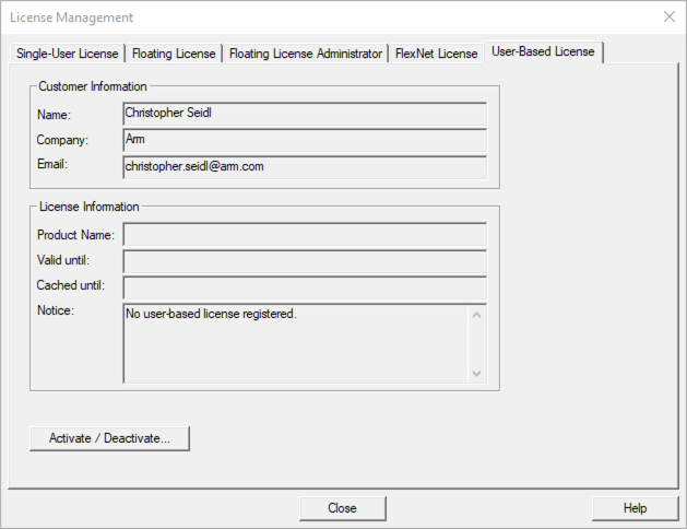 µVision License Management